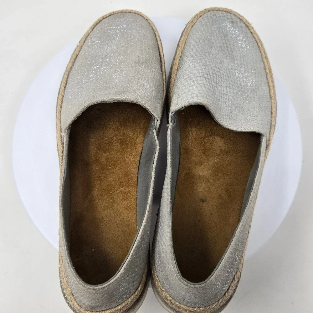 Ariat Cruiser Silver Metallic Snakeskin‎ Espadrille Slip On Shoes 10023044  9B